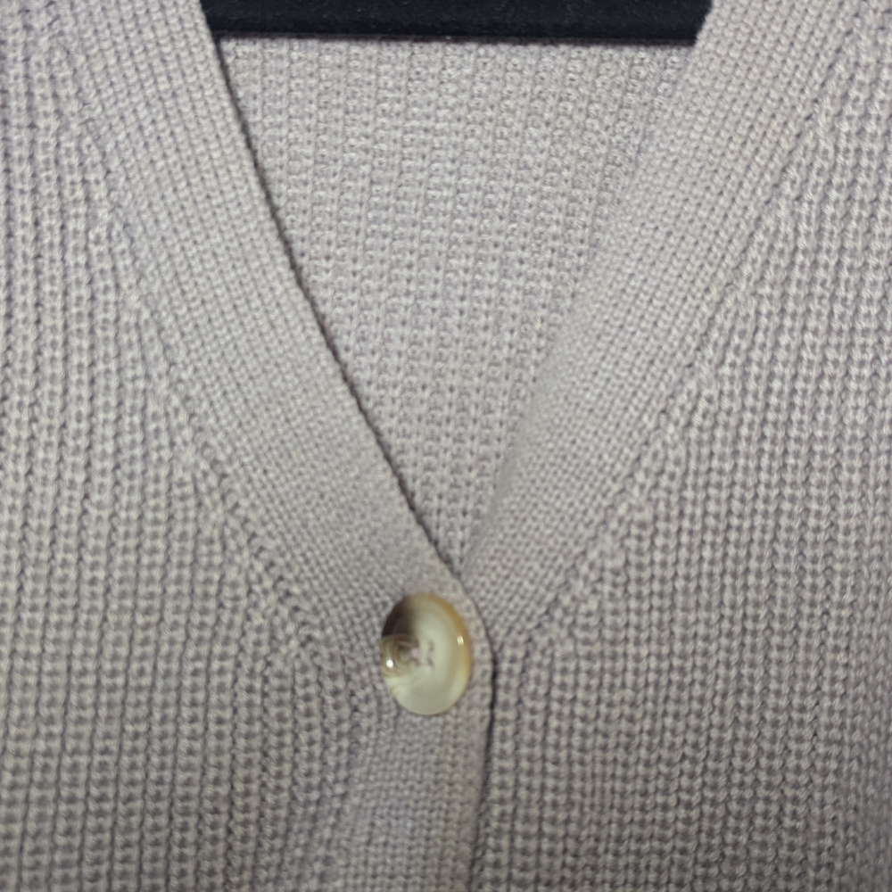 Women's Purple Button-Up Sweater - Picture 3 of 6